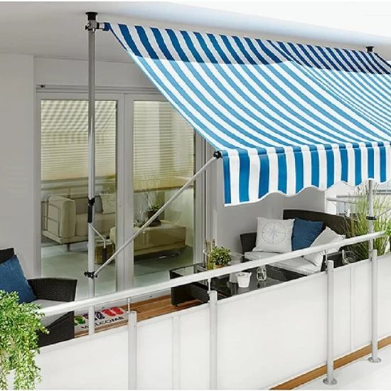 Teleskopik Tente Mavi Beyaz 250X130 cm