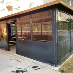 Şeffaf Balkon Kapama Brandası Fermuarlı 500x300 24 Kamelya brandası