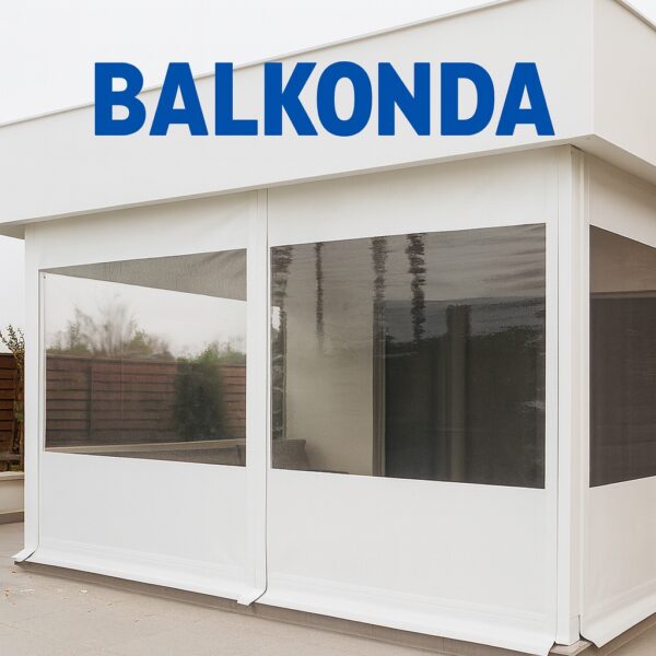 Şeffaf Branda Kapama 3 Balkon kapama brandası beyaz