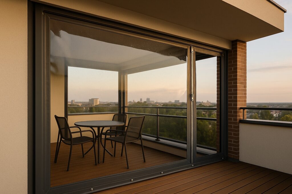 Fermuarlı Şeffaf Branda Balkon Kapama Sistemleri 1 Fermuarlı şeffaf balkon kapama brandası görseli.